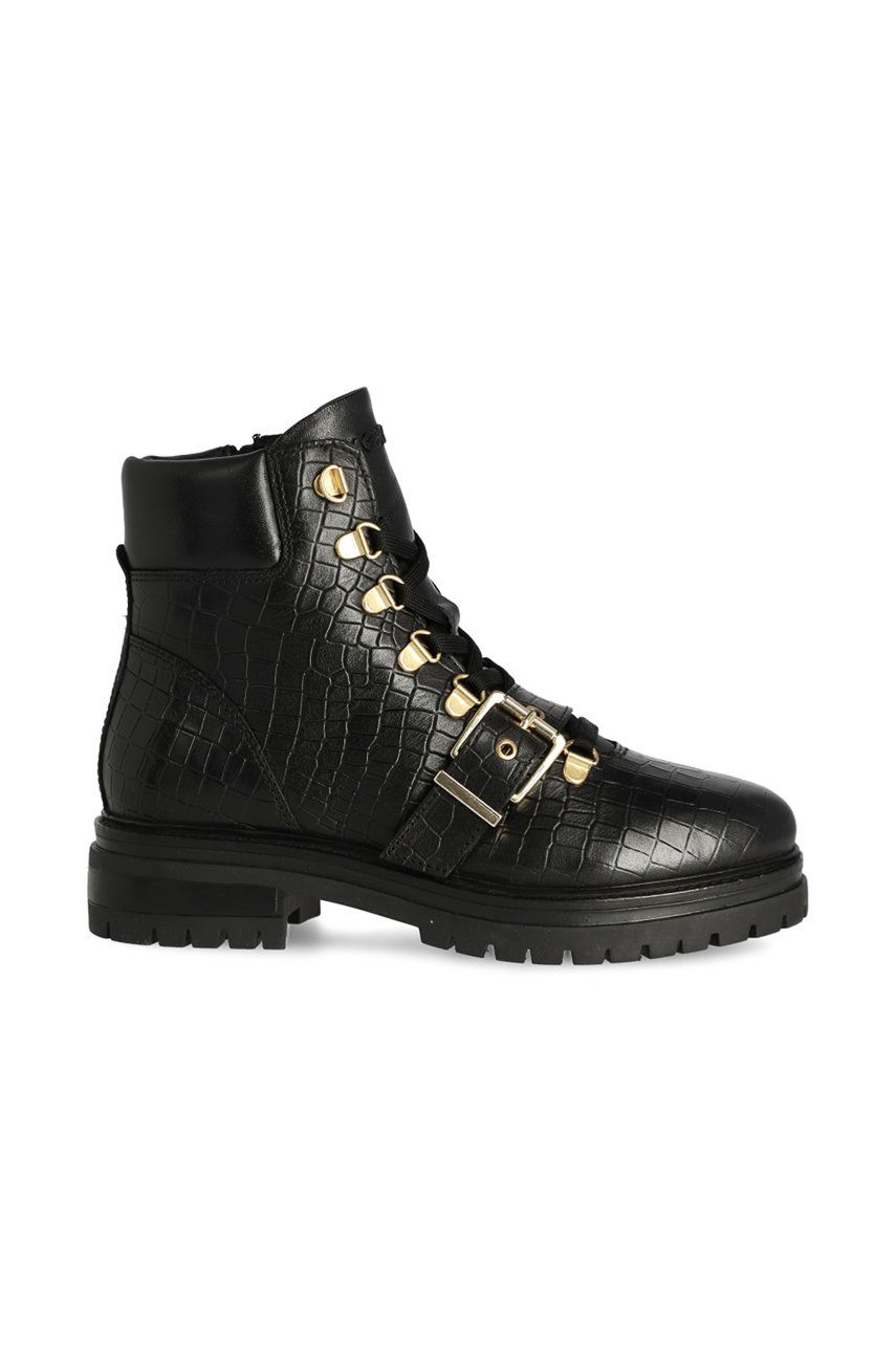 Botine fashion de zi negre cu capse aurii Mexx din piele naturala Ankle Boots Fall